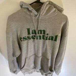 Mens Essentials Gray Hooded Sweatshirt